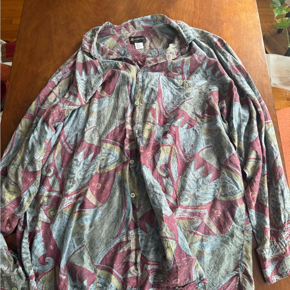 Vintage Reputation 100% Silk Shirt Size XL